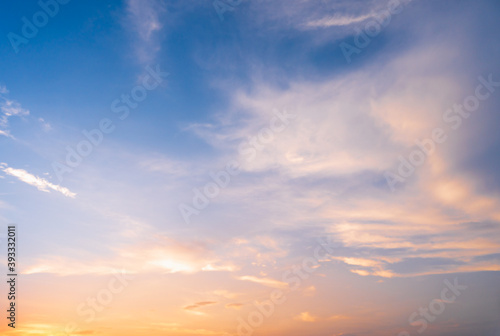 Sunset sky for background or sunrise sky and cloud at morning.