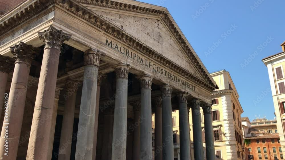 Beautiful view of Pantheon in Rome. One of the main tourist attractions of the city. Beautiful view of Pantheon in Rome. One of the main tourist attractions of the city.