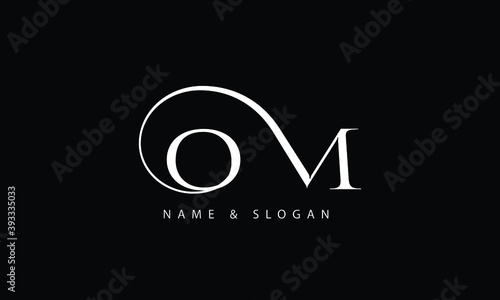 MO, OM, M, O abstract letters logo monogram