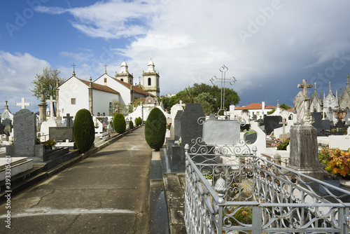 cemetery and Church of Sao Cristovao in Ovar, Aveiro district, Portugal photo