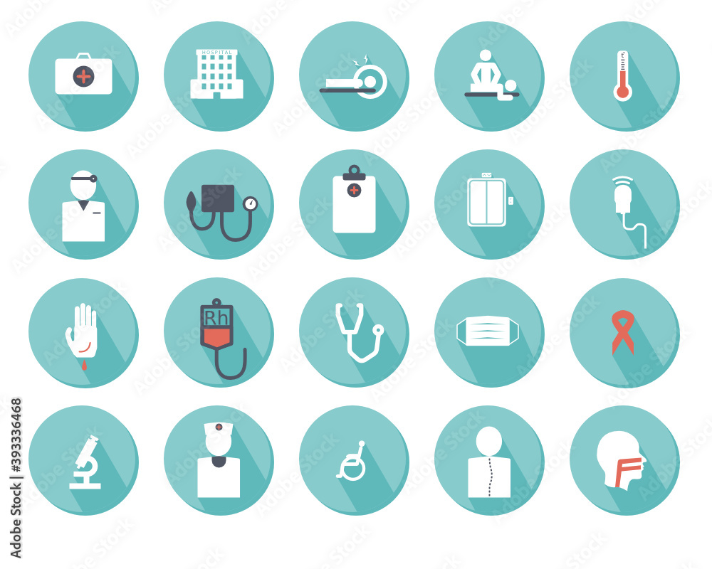 Medical set of beautiful flat icons with shadow . signs and symbols in flat design of medicine and health. icons for web and mobile applications Medical set of beautiful flat icons with shadow . signs and symbols in flat design of medicine and health. icons for web and mobile applications