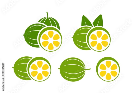 Monk fruit logo. Isolated monk fruit on white background