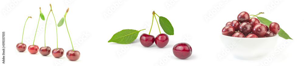 Collection of Ripe cherry isolated on a white background Collection of Ripe cherry isolated on a white background