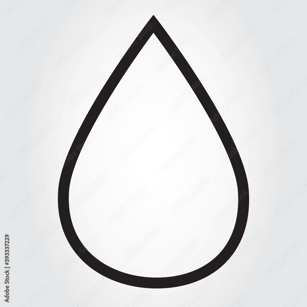 Water drop thin line icon vector isolated on gray background. Contour of water drop icon for web site, app, logo and design template. Water drop vector Water drop thin line icon vector isolated on gray background. Contour of water drop icon for web site, app, logo and design template. Water drop vector
