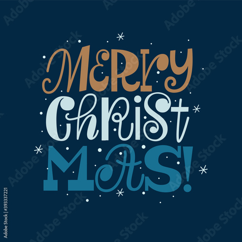 Merry Christmas retro type design. Holiday season