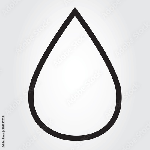 Water drop thin line icon vector isolated on gray background. Contour of water drop icon for web site, app, logo and design template. Water drop vector