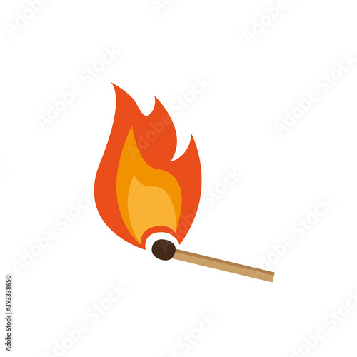 Match fire icon vector. Vector illustration on white background.