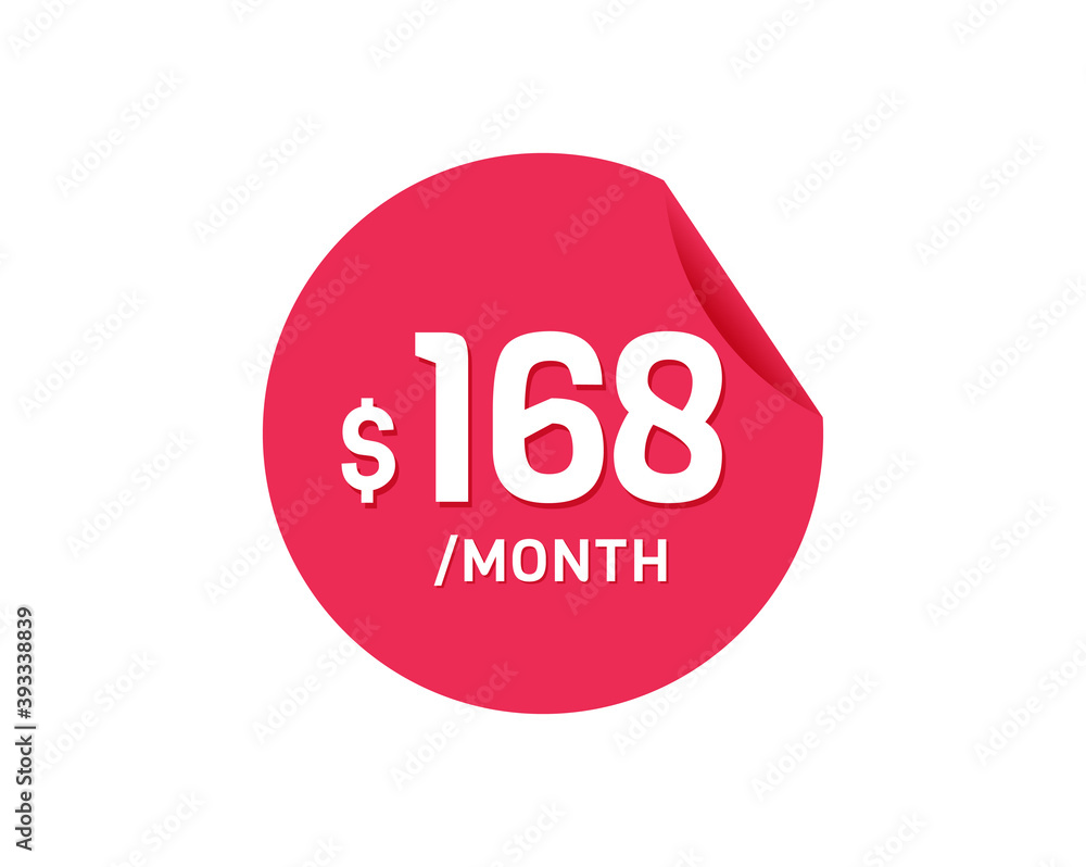 $168 Dollar Month. 168 USD Monthly sticker $168 Dollar Month. 168 USD Monthly sticker