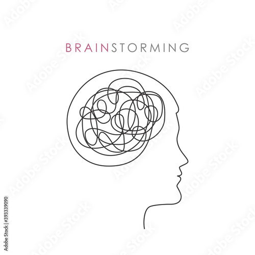abstract male head brain strorming concept vector illustration EPS10