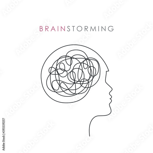 abstract female head brain strorming concept vector illustration EPS10