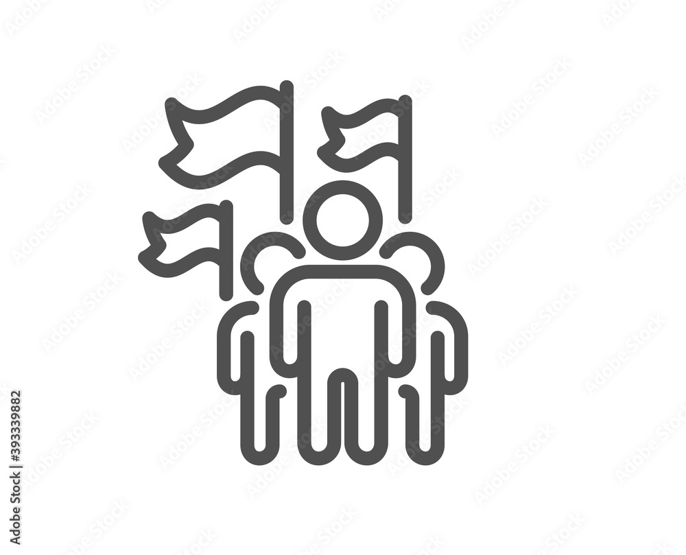 Leadership line icon. Success flag sign. Teamwork symbol. Quality design element. Linear style leadership icon. Editable stroke. Vector Leadership line icon. Success flag sign. Teamwork symbol. Quality design element. Linear style leadership icon. Editable stroke. Vector