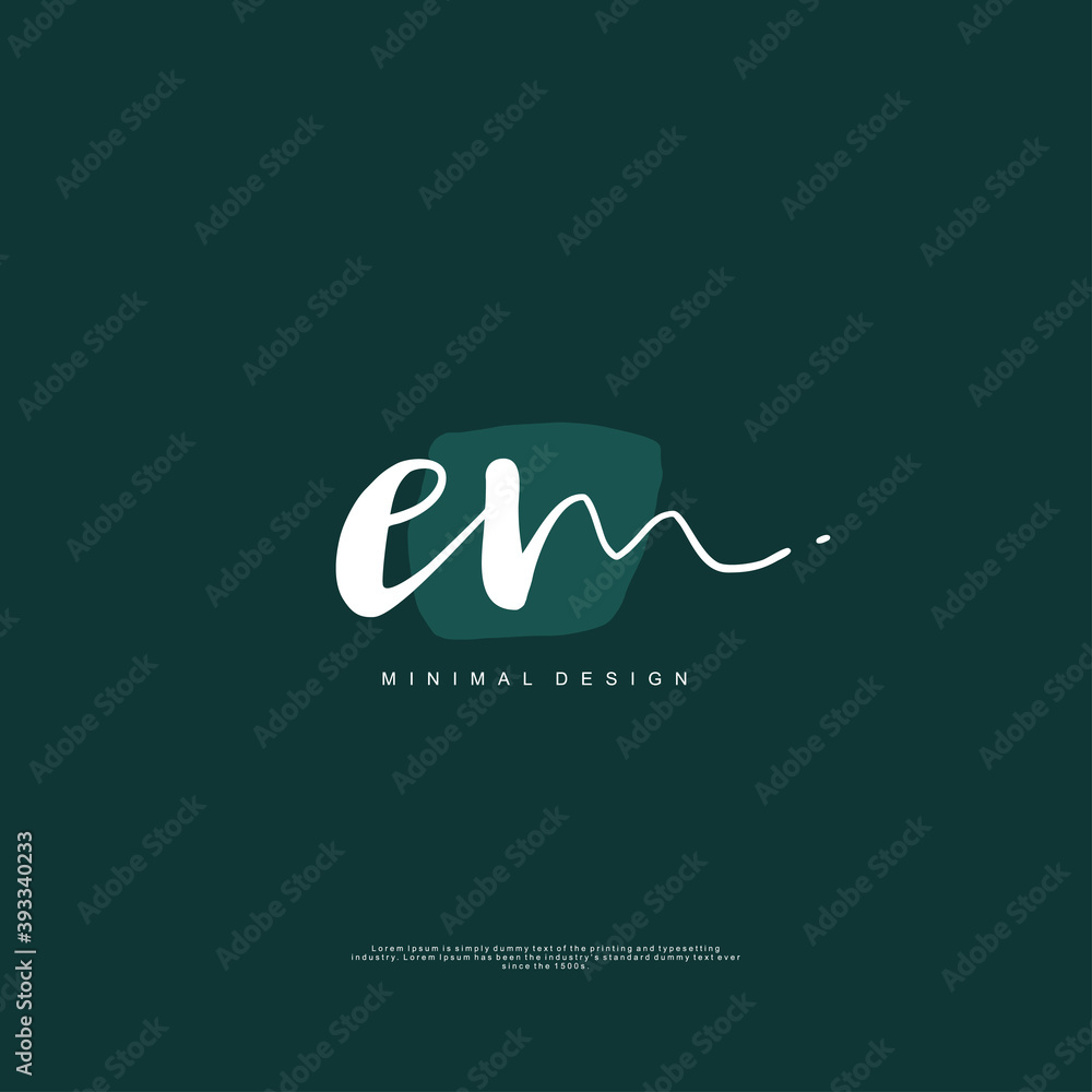 EM Initial handwriting or handwritten logo for identity. Logo with signature and hand drawn style. EM Initial handwriting or handwritten logo for identity. Logo with signature and hand drawn style.