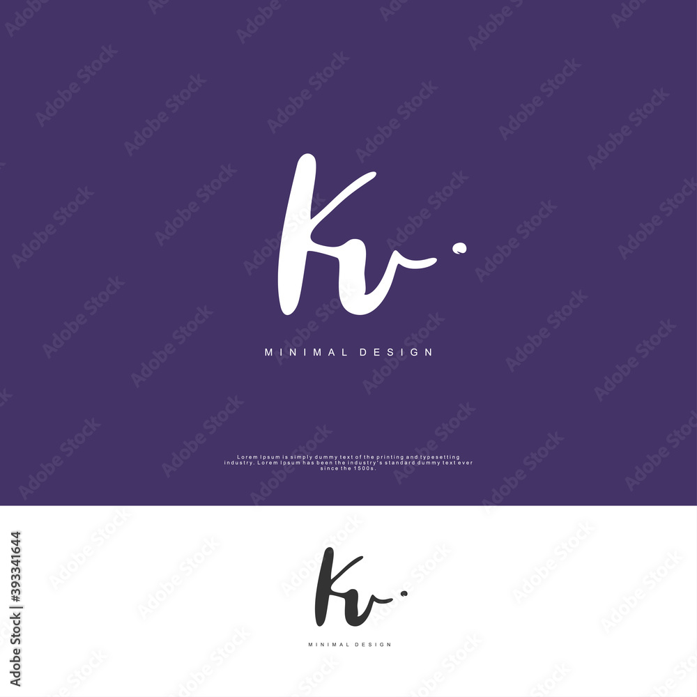 Fototapeta premium KU Initial handwriting or handwritten logo for identity. Logo with signature and hand drawn style.