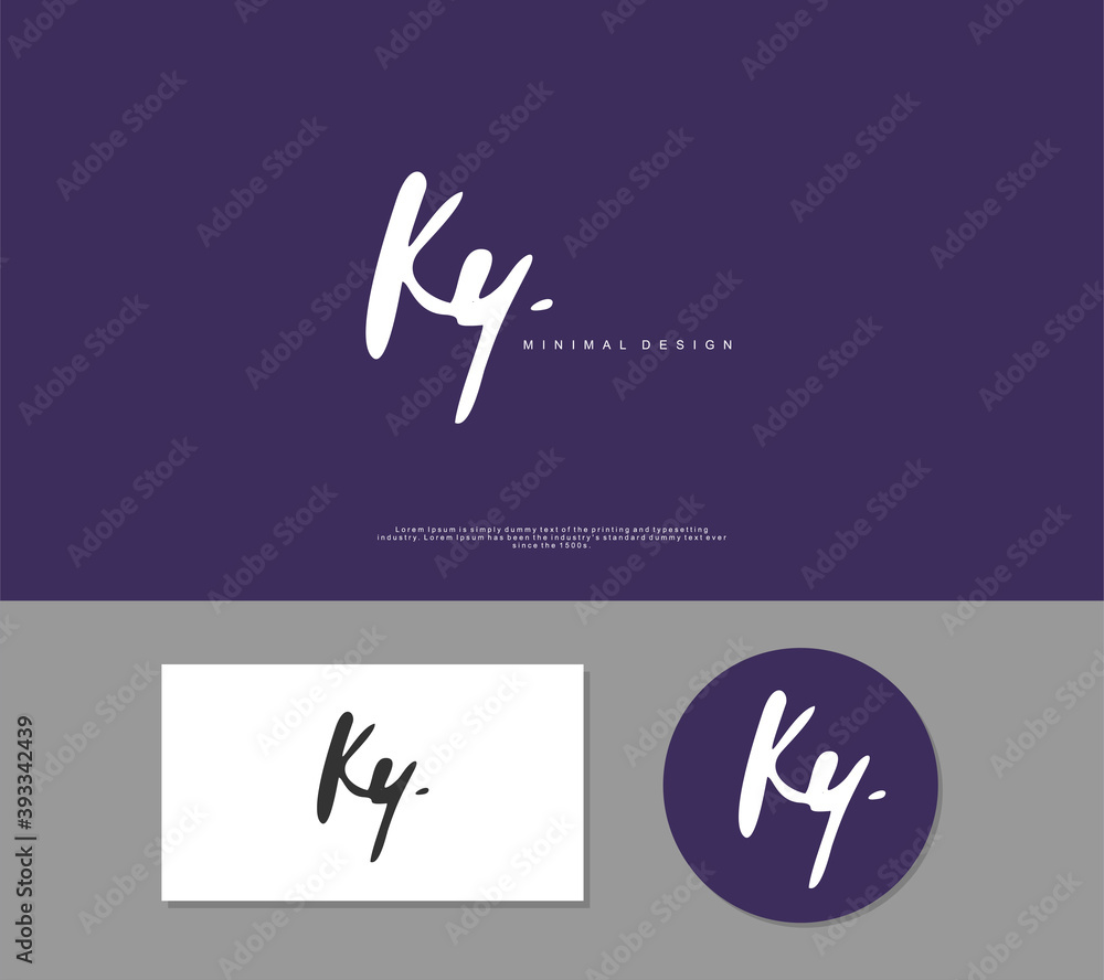 KY Initial handwriting or handwritten logo for identity. Logo with signature and hand drawn style. KY Initial handwriting or handwritten logo for identity. Logo with signature and hand drawn style.