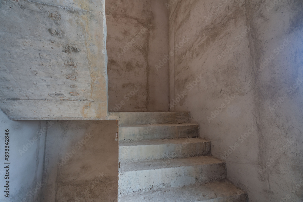 Rough staircase with reinforced concrete structure Rough staircase with reinforced concrete structure
