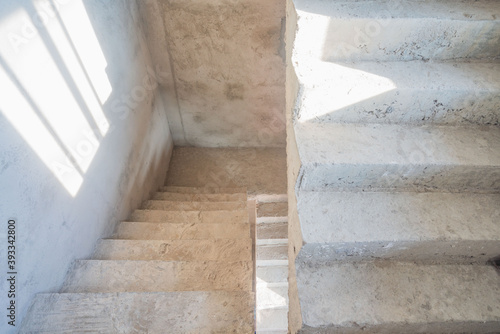 Rough staircase with reinforced concrete structure