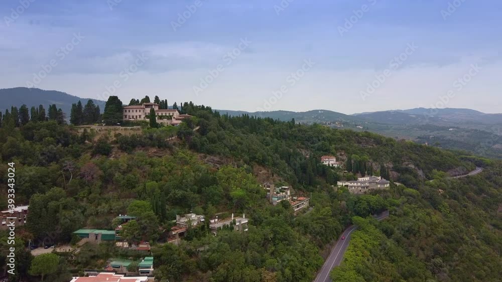 Beautiful Tuscany landscape in Italy. Aerial view