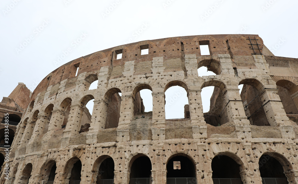 majestic ancient Colosseum amphitheater in the Italian city of R