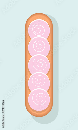 vector image of eclair, eclair icon for menu or online store