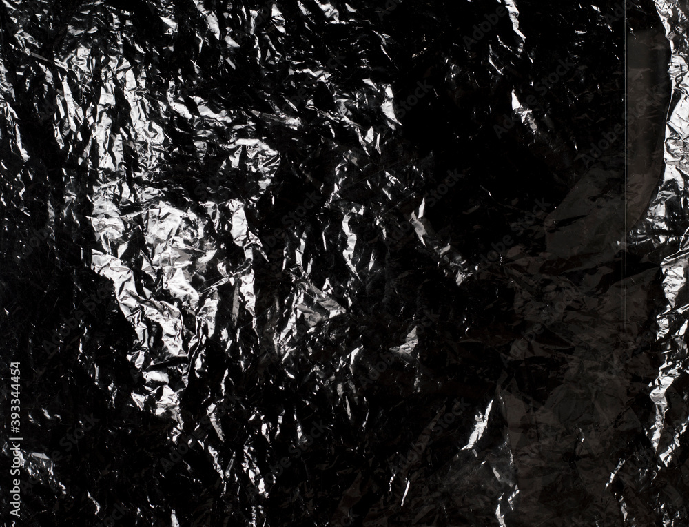 Obraz premium texture of dark crumpled polyethylene background