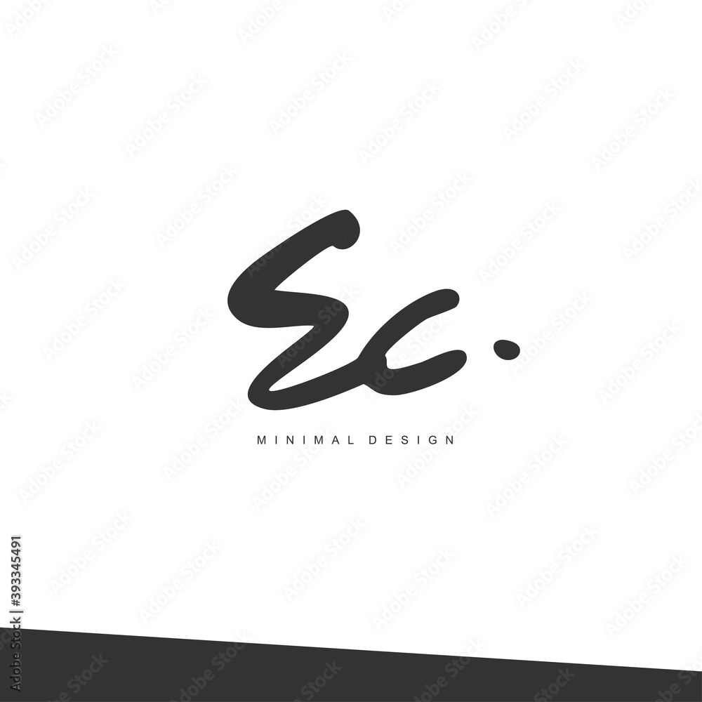 EC Initial handwriting or handwritten logo for identity. Logo with signature and hand drawn style. EC Initial handwriting or handwritten logo for identity. Logo with signature and hand drawn style.