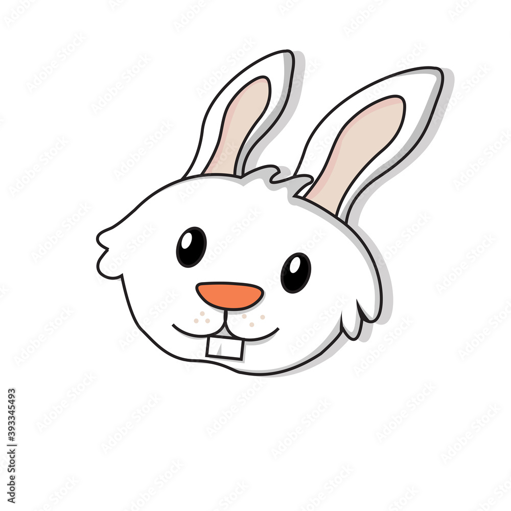 Obraz premium cute bunny head illustration, perfect for logos, icons, design elements, stickers and more