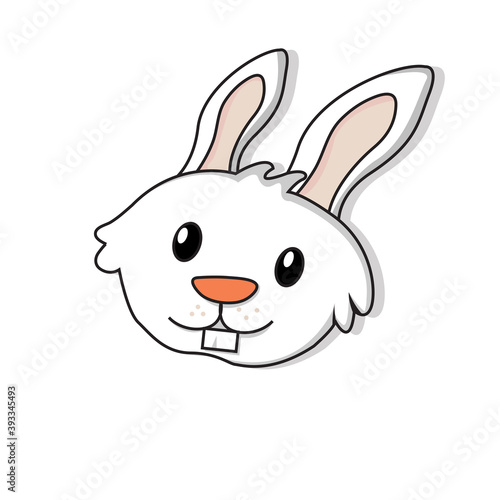 cute bunny head illustration, perfect for logos, icons, design elements, stickers and more