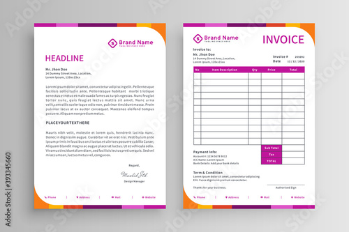 Invoice and letterhead template