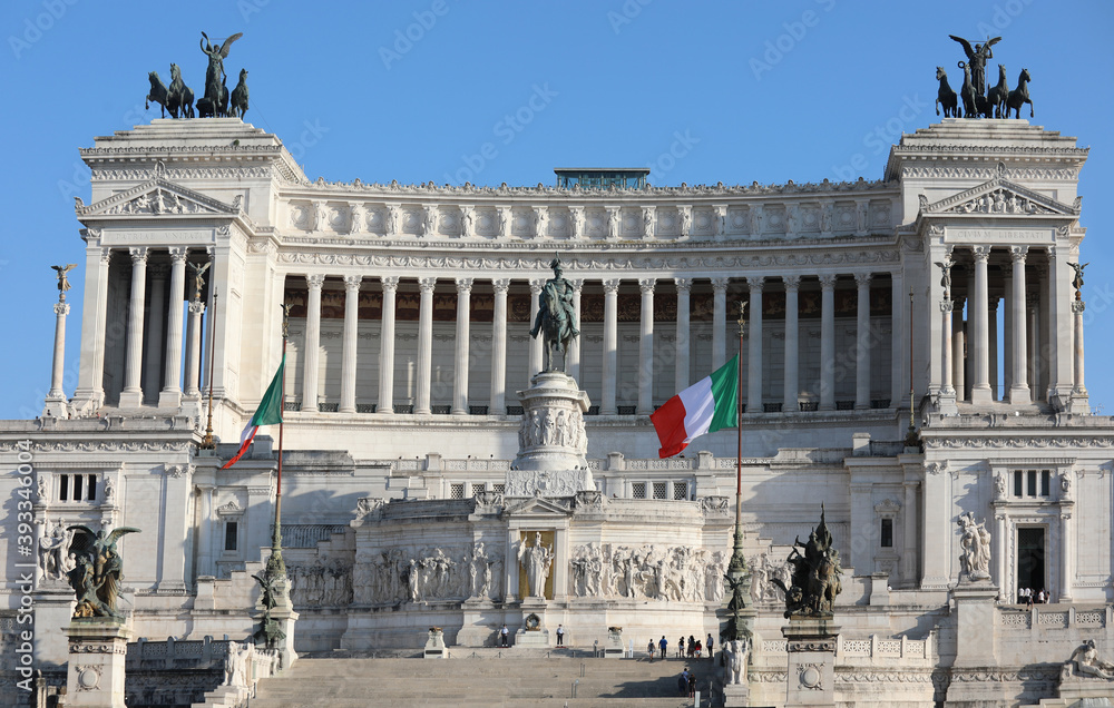 monument called Altare della Patria in Rome in Italy and the equ