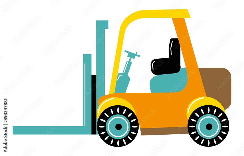 Loader. Construction equipment. Children's illustration. White background, isolate.	