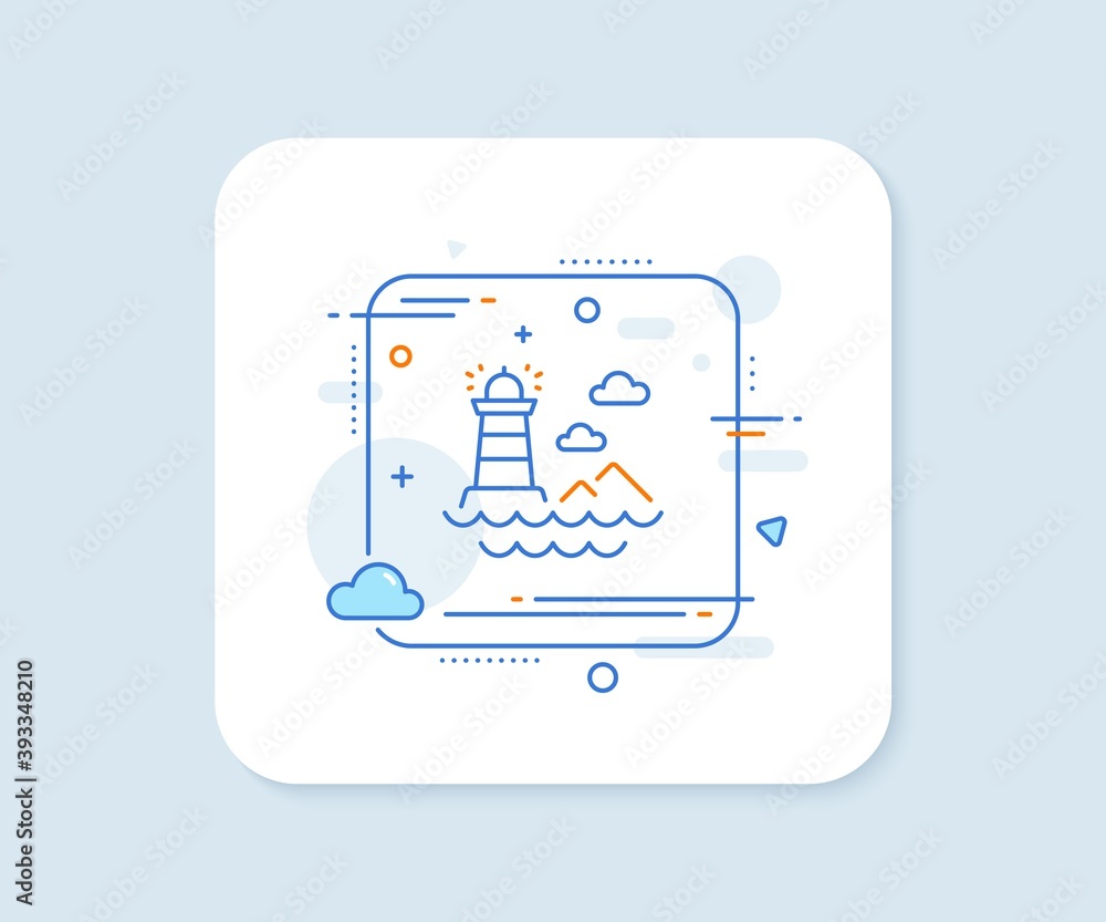 Lighthouse line icon. Abstract square vector button. Beacon tower sign. Searchlight building symbol. Lighthouse line icon. Quality concept badge. Vector Lighthouse line icon. Abstract square vector button. Beacon tower sign. Searchlight building symbol. Lighthouse line icon. Quality concept badge. Vector