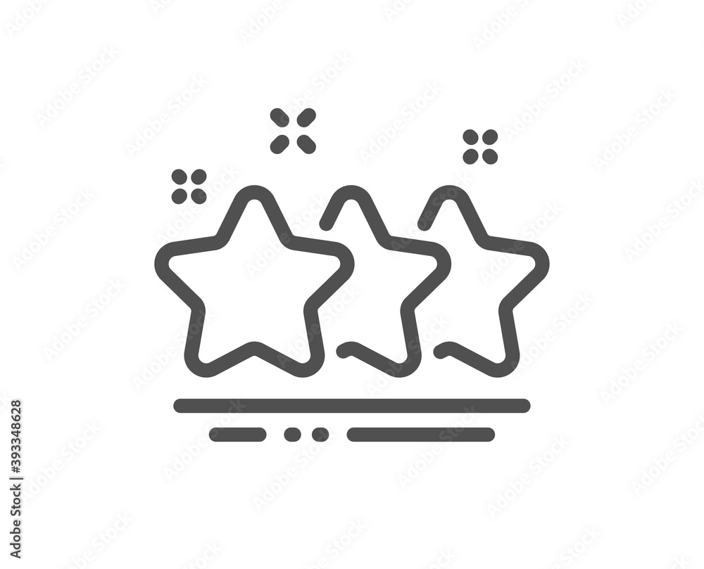 Stars line icon. Best ranking sign. Rating symbol. Quality design element. Linear style stars icon. Editable stroke. Vector Stars line icon. Best ranking sign. Rating symbol. Quality design element. Linear style stars icon. Editable stroke. Vector