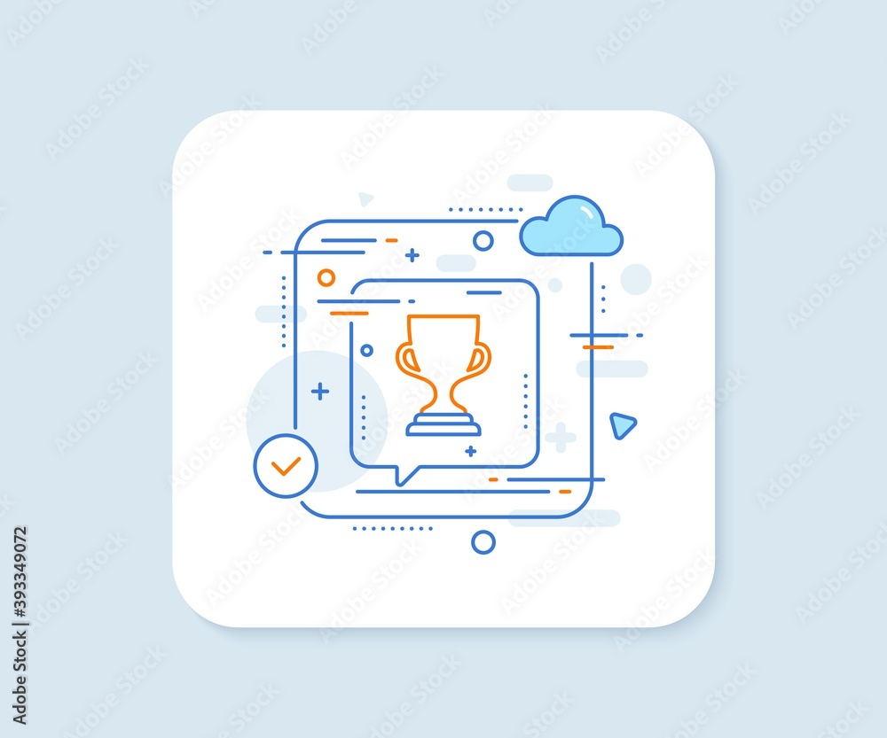 Award cup line icon. Abstract vector button. Winner Trophy symbol. Sports achievement sign. Award cup line icon. Speech bubble concept. Vector Award cup line icon. Abstract vector button. Winner Trophy symbol. Sports achievement sign. Award cup line icon. Speech bubble concept. Vector