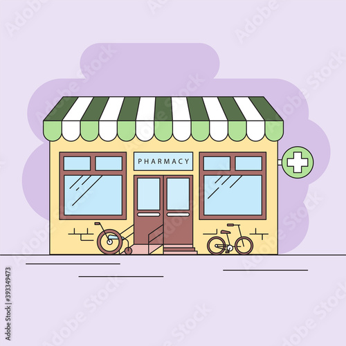 Pharmacy design Trendy vector illustration, flat style. Modern concept for a landing page or web banner.