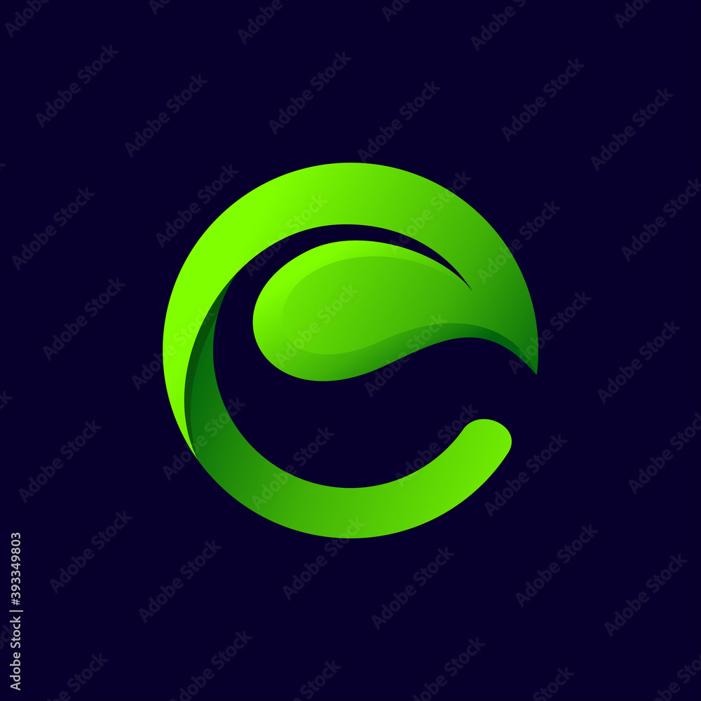 eco logo with letter e and leaf concept eco logo with letter e and leaf concept