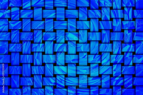 Pattern Weben Strudel Blau Mint