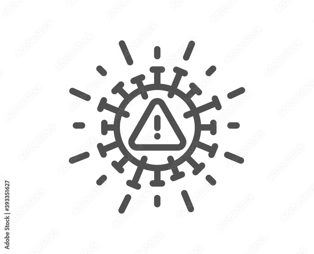 Coronavirus line icon. Covid virus sign. Infection alert symbol. Quality design element. Linear style coronavirus icon. Editable stroke. Vector Coronavirus line icon. Covid virus sign. Infection alert symbol. Quality design element. Linear style coronavirus icon. Editable stroke. Vector