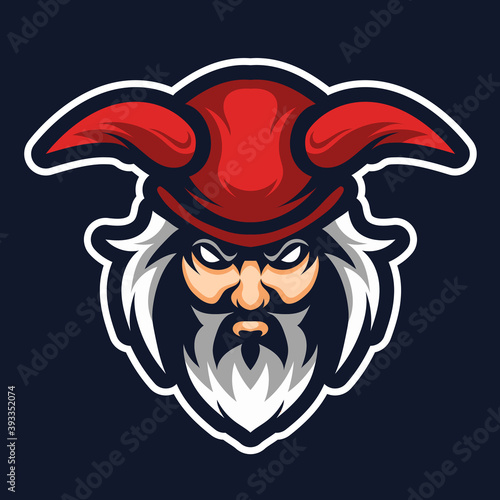 Viking mascot design, For esport logo, sticker, t-shirt and more.