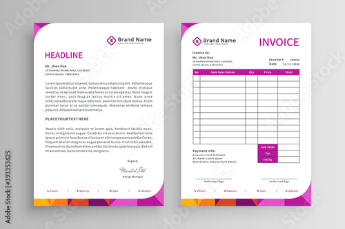 Invoice and letterhead template