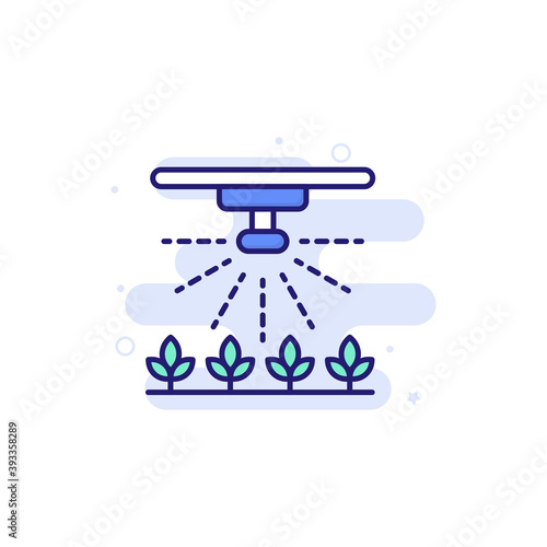 Smart Irrigation illustration Outline Filled Style Icon. EPS File 10