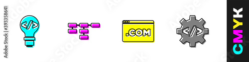 Set Front end development, Site map, UI or UX design and icon. Vector.