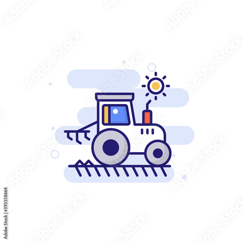 Cultivator illustration Outline Filled Style Icon. EPS File 10