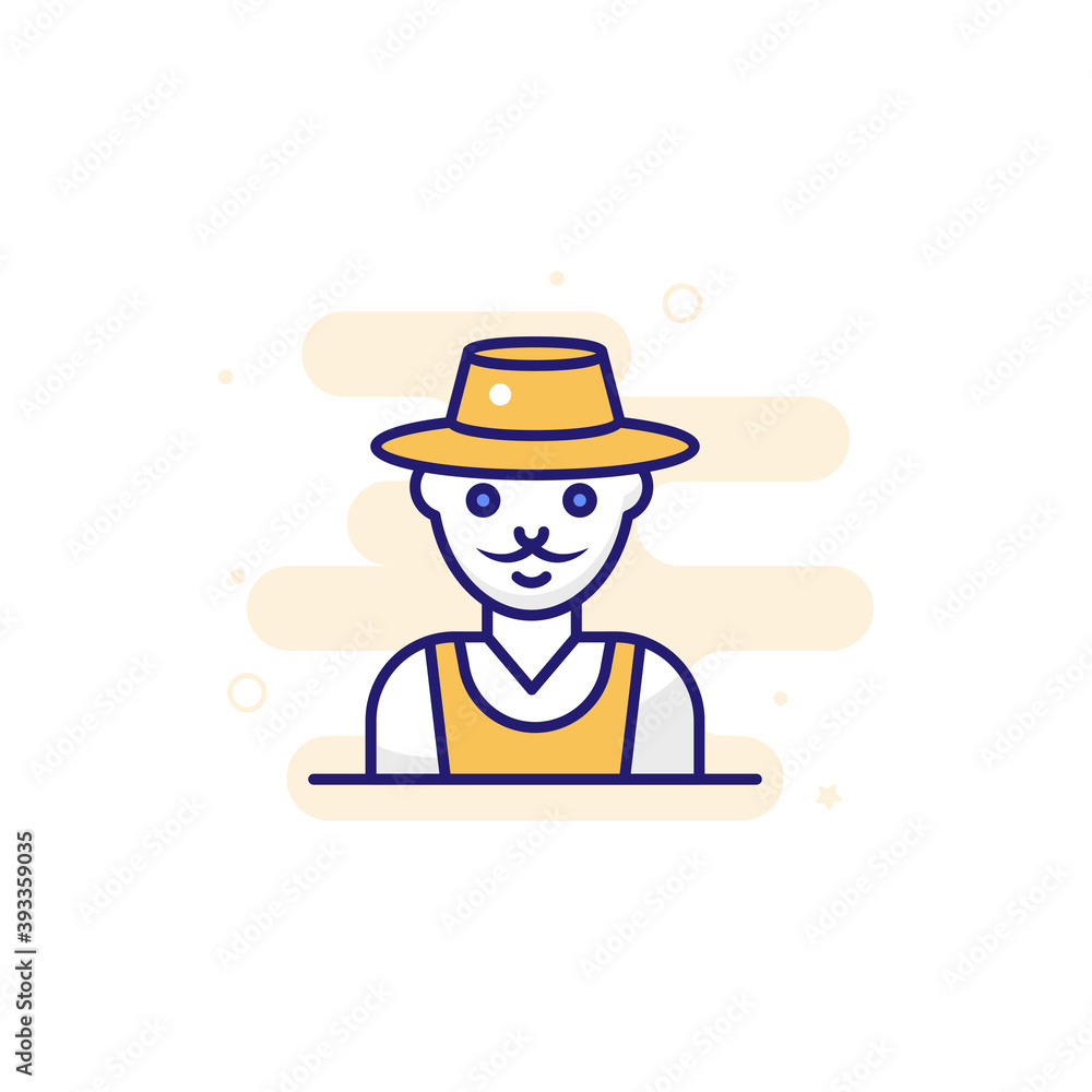 Farmer illustration Outline Filled Style Icon. EPS File 10 Farmer illustration Outline Filled Style Icon. EPS File 10