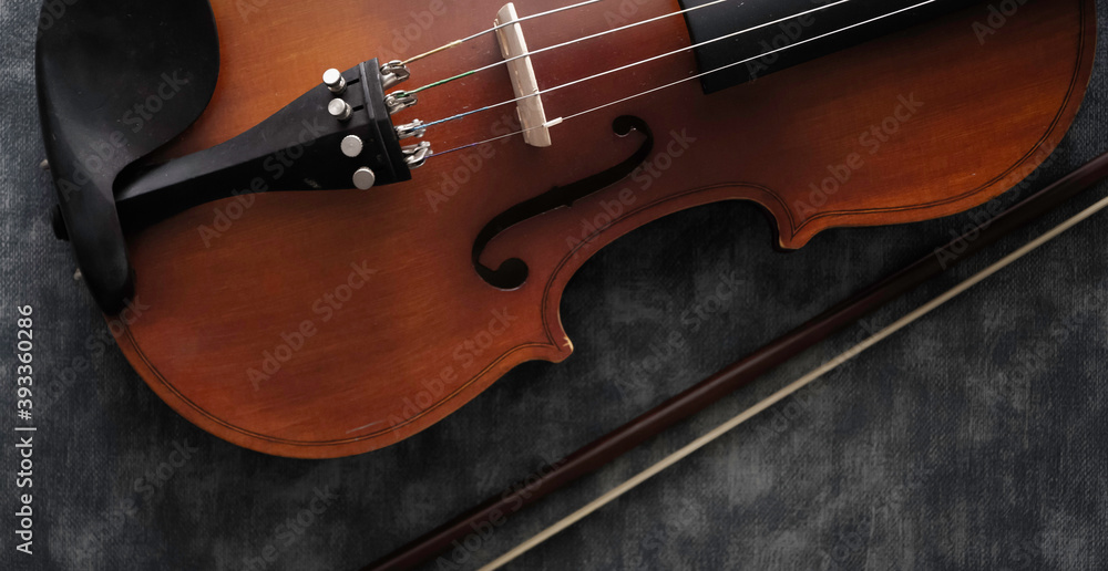 Violin half front side put on background, Violin half front side put on background,