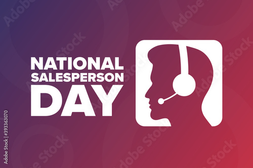 National Salesperson Day. Holiday concept. Template for background, banner, card, poster with text inscription. Vector EPS10 illustration.