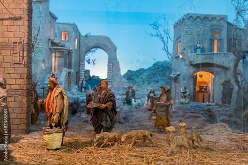 Fototapeta Naklejka Na Ścianę i Meble -  The art of Neapolitan nativity of S. Gregorio Armeno, also called crib or presepe, Naples, Campania, Italy