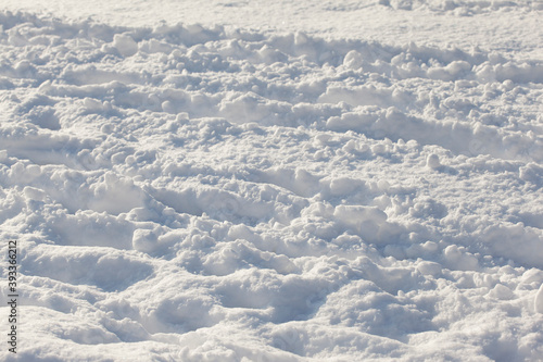 winter background with snow texture closeup