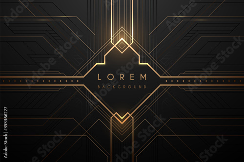 Abstract gold and black luxury frame template