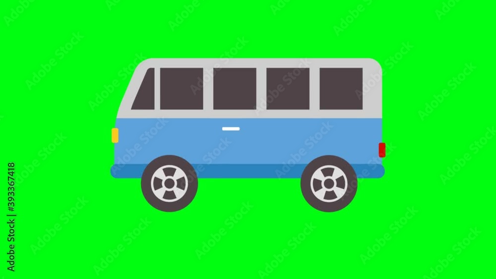 Animated video of a moving car with green screen Animated video of a moving car with green screen