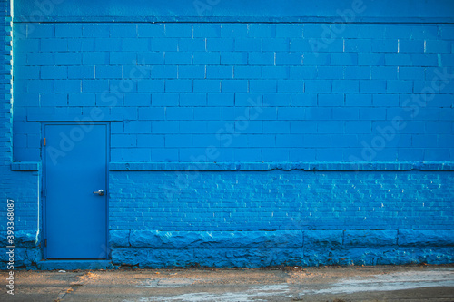 Canvas Print Abstract Brick Wall and Door With Room for Copy With Colorful Bright Tones in In